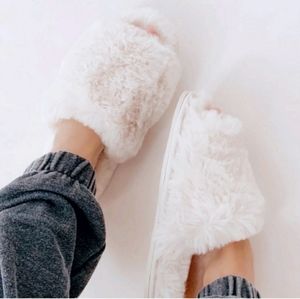 Womens capri faux fur slide slippers Clearance